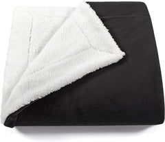 Coperta Plaid in Pile Agnellato - Nero