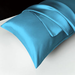 Federe per Cuscino in Raso Set 2 Pezzi - Azzurro