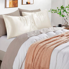Federe per Cuscino in Raso con Zip - Beige