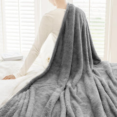 Coperta Plaid Morbida per Letto e Divano - Grigio Scuro
