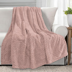 Coperta Plaid Calda per Letto e Divano - Rosa