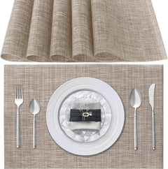 Tovagliette Americane Lavabili per Tavola - Beige Scuro