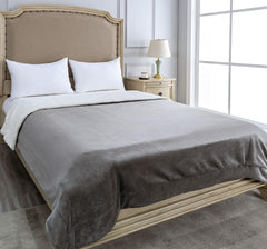 Coperta Plaid in Pile Agnellato - Grigio Scuro