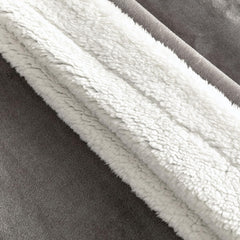 Coperta Plaid in Pile Agnellato - Grigio Scuro