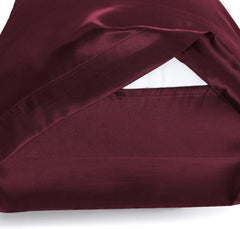 Federe per Cuscino in Raso Set 2 Pezzi - Bordeaux