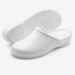 Ciabatte Sanitarie Anatomiche in Pelle - Bianco Donna / 40 EU