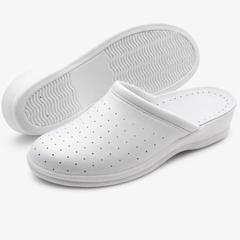 Ciabatte Sanitarie Anatomiche in Pelle - Bianco Donna / 36 EU