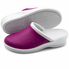 Ciabatte Sanitarie Anatomiche in Pelle - Fucsia Donna / 38 EU