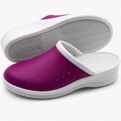 Ciabatte Sanitarie Anatomiche in Pelle - Fucsia Donna / 40 EU