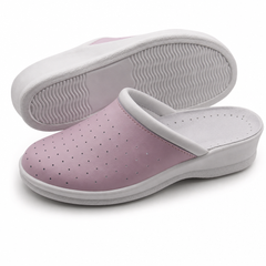 Ciabatte Sanitarie Anatomiche in Pelle - Rosa Donna / 36 EU
