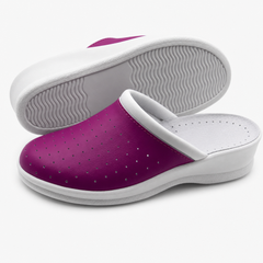 Ciabatte Sanitarie Anatomiche in Pelle - Fucsia Donna / 39 EU