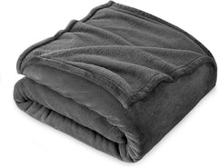 Coperta Plaid Morbida per Letto e Divano - Grigio Scuro / 130x160