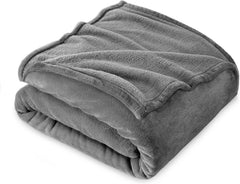 Coperta Plaid Morbida per Letto e Divano - Grigio Chiaro / 130x160