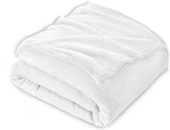 Coperta Plaid Morbida per Letto e Divano - Bianco / 210x240