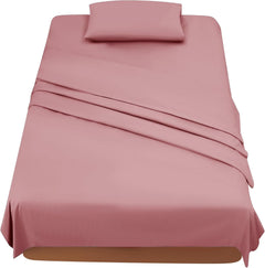 Completo Lenzuola in Microfibra 3 Pezzi - Rosa Scuro / 120x190/200 cm