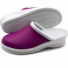 Ciabatte Sanitarie Anatomiche in Pelle - Fucsia Donna / 36 EU