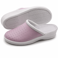 Ciabatte Sanitarie Anatomiche in Pelle - Rosa Donna / 41 EU