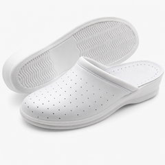 Ciabatte Sanitarie Anatomiche in Pelle - Bianco Donna / 38 EU