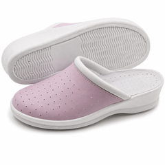 Ciabatte Sanitarie Anatomiche in Pelle - Rosa Donna / 37 EU