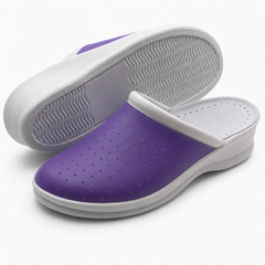 Ciabatte Sanitarie Anatomiche in Pelle - Viola Donna / 38 EU