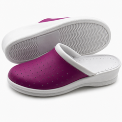 Ciabatte Sanitarie Anatomiche in Pelle - Fucsia Donna / 41 EU