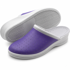 Ciabatte Sanitarie Anatomiche in Pelle - Viola Donna / 40 EU