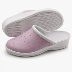 Ciabatte Sanitarie Anatomiche in Pelle - Rosa Donna / 38 EU