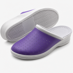 Ciabatte Sanitarie Anatomiche in Pelle - Viola Donna / 36 EU