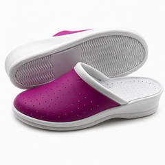 Ciabatte Sanitarie Anatomiche in Pelle - Fucsia Donna / 37 EU