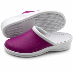 Ciabatte Sanitarie Anatomiche in Pelle - Fucsia Donna / 35 EU