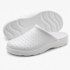 Ciabatte Sanitarie Anatomiche in Pelle - Bianco Uomo / 42 EU