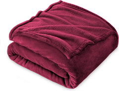 Coperta Plaid Morbida per Letto e Divano - Bordeaux / 230x270