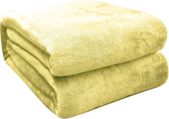 Coperta Plaid Morbida per Letto e Divano - Giallo / 77x102
