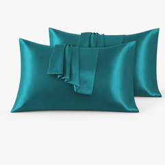Federe per Cuscino in Raso Set 2 Pezzi - Verde Acqua / 50x75 cm