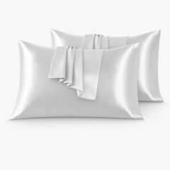 Federe per Cuscino in Raso Set 2 Pezzi - Grigio / 50x75 cm
