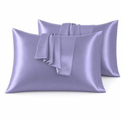 Federe per Cuscino in Raso Set 2 Pezzi - Lilla / 45x70 cm