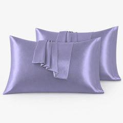 Federe per Cuscino in Raso Set 2 Pezzi - Lilla / 50x75 cm