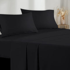 Completo Lenzuola in Microfibra Morbida - Nero / 120x190/200 cm