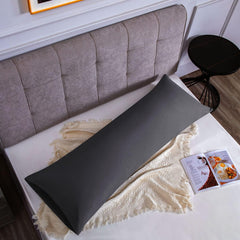 Federe per Cuscino in Microfibra Morbida - Grigio Scuro / 50x150 cm