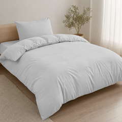 Set Copripiumino in Microfibra con Federa - Grigio Chiaro / 155x220 CM 1 Federa 50x80