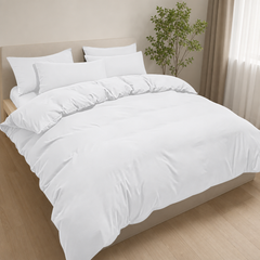 Set Copripiumino in Microfibra con Federa - Bianco / 155x220 CM 1 Federa 50x80