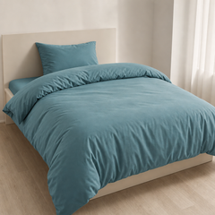 Set Copripiumino in Microfibra con Federa - Verde / 155x200 CM 1 Federa 50x80