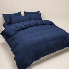 Set Copripiumino in Microfibra con Federa - Blu / 200x200 CM 2 Federa 50x80