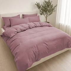 Set Copripiumino in Microfibra con Federa - Rosa Scuro / 155x220 CM 1 Federa 50x80