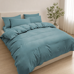 Set Copripiumino in Microfibra con Federa - Verde / 250x200 CM 2 Federa 50x80