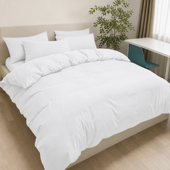 Set Copripiumino in Microfibra con Federa - Bianco / 155x200 CM 1 Federa 50x80