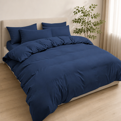 Set Copripiumino in Microfibra con Federa - Blu / 250x200 CM 2 Federa 50x80