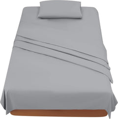 Completo Lenzuola in Microfibra 3 Pezzi - Grigio Chiaro / 120x190/200 cm