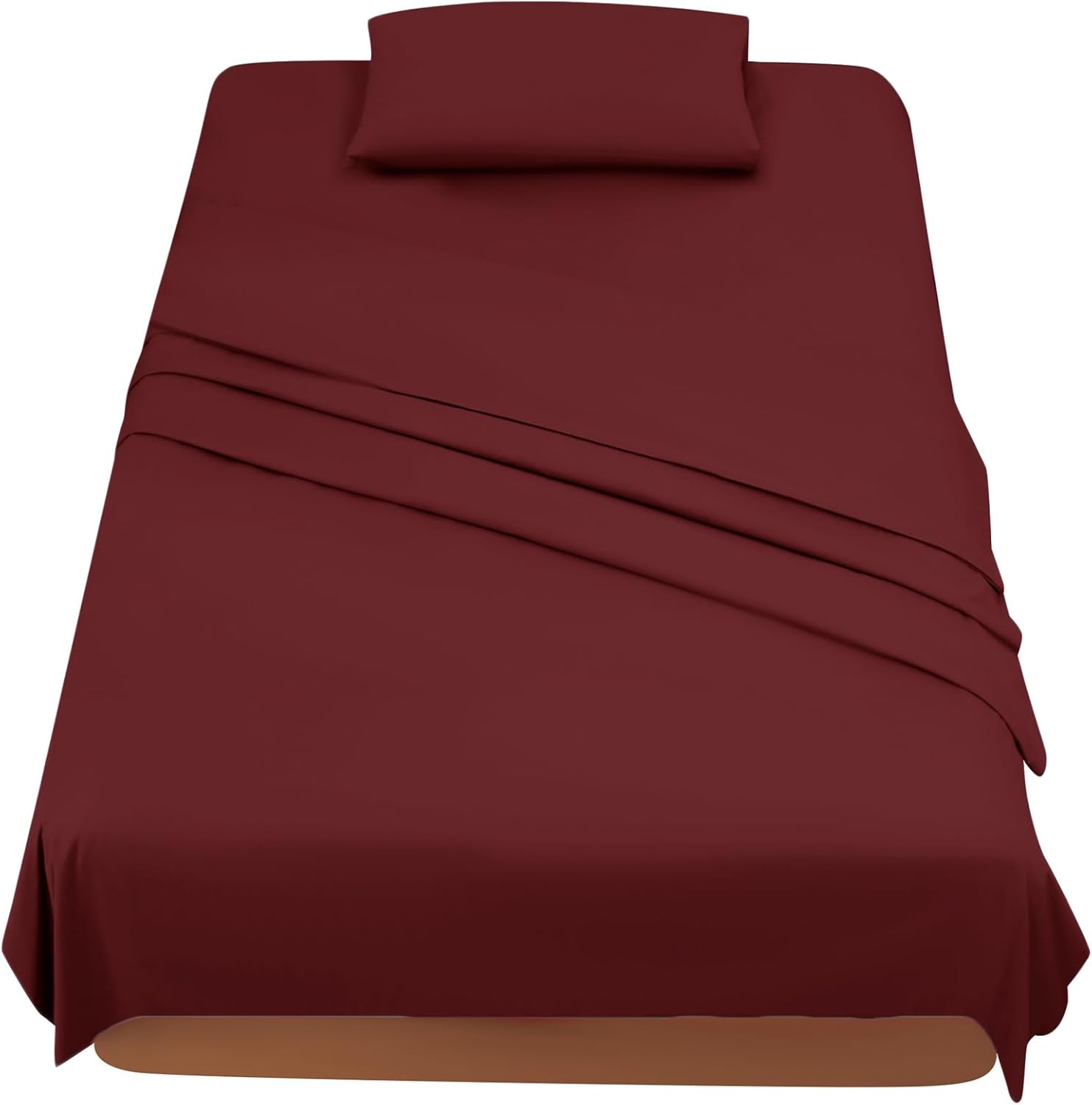 Completo Lenzuola in Microfibra 3 Pezzi - Bordeaux / 90x190/200 cm / 3 pezzi