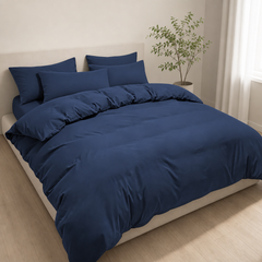 Set Copripiumino in Microfibra con Federa - Blu / 155x220 CM 1 Federa 50x80